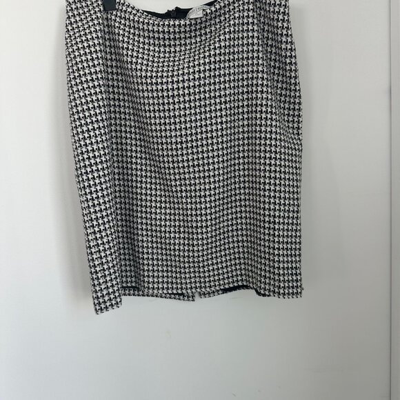 White House Black Market Houndstooth Blazer & Skirt Set | Classic Black & White - Picture 10 of 14